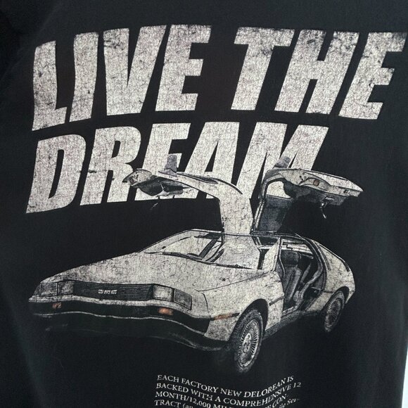 Rare Iconic DeLorean Graphic Tee Black Vintage style Retro cars Men's Small - Picture 4 of 6